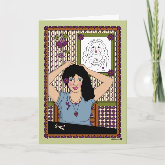 Cartão Deixe seu cabelo para baixo_A_Greeting Card (Frente)