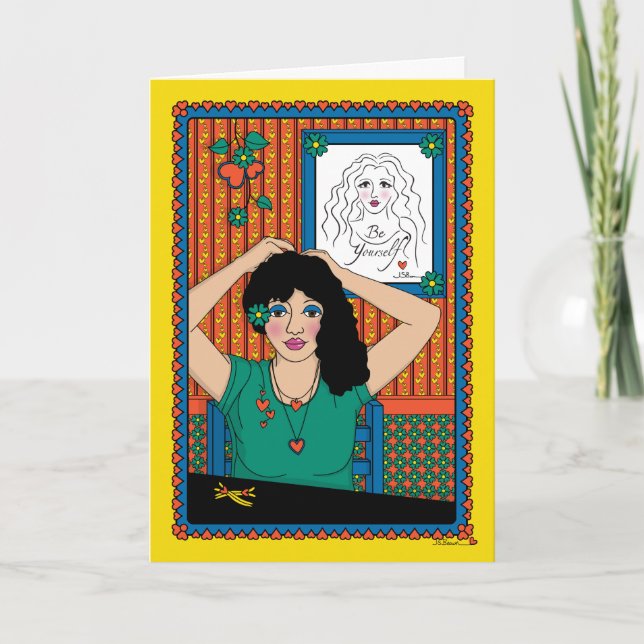 Cartão Deixe seu cabelo para Baixo_B_Saudação (Frente)