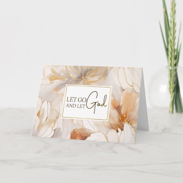 Cartão Deixem Deus uma citação inspiradora cristã (Frente)