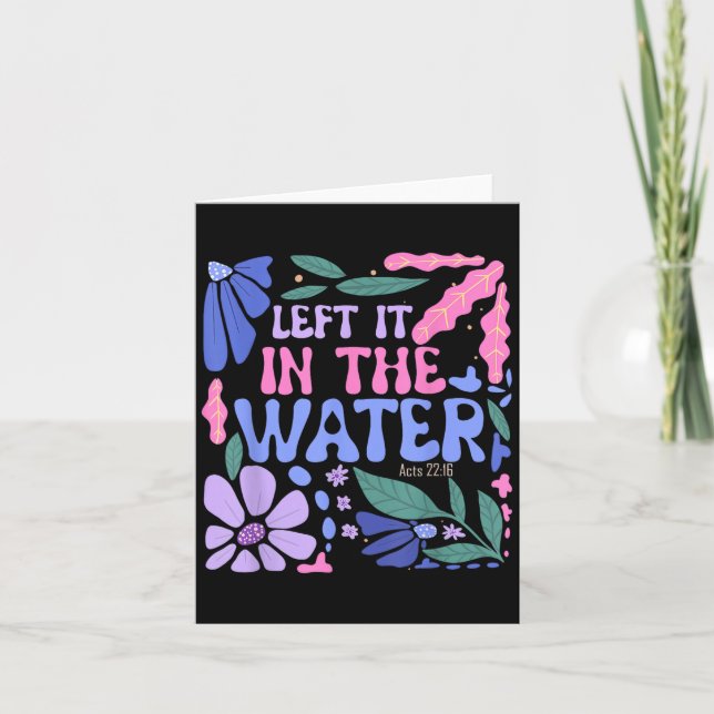 Cartão Deixou-O No Batismo Água, Christian Batizado Bo (Frente)