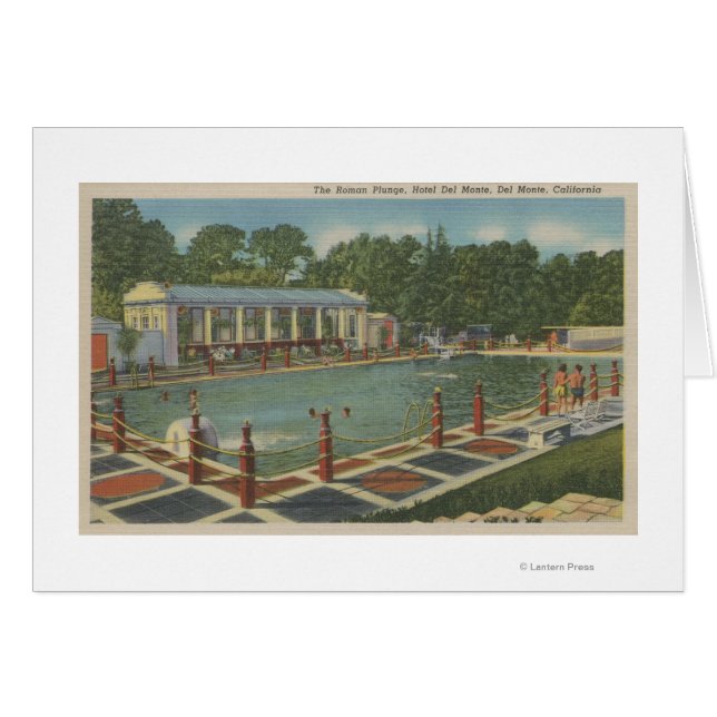 Cartão Del Monte, CA - A mergulho romano no Hotel (Frente Horizontal)