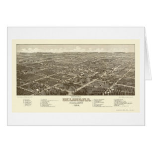 Cartão DeLand, mapa panorâmico de FL - 1884