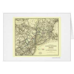 Cartão Delaware & mapa norte 1890 da estrada de ferro do