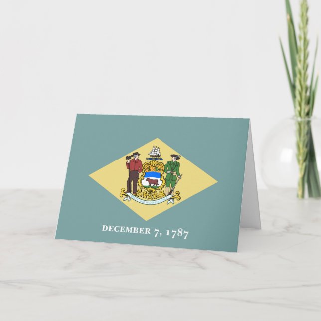 Cartão Delawarean Flag, Flag of Delaware (Frente)