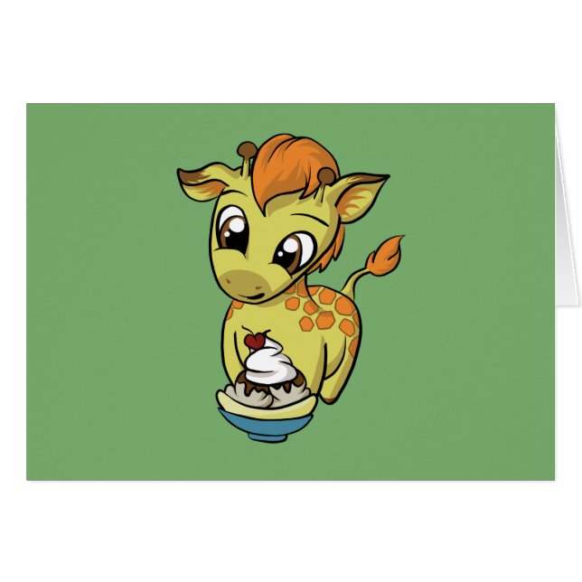 Cartão Deleite doce! Girafa (Frente Horizontal)