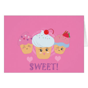 Cartão Deleites do doce - cupcakes!