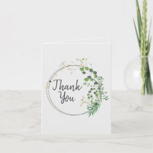 Cartão Delicado Verde Anel Floral Branco Personalizado C
