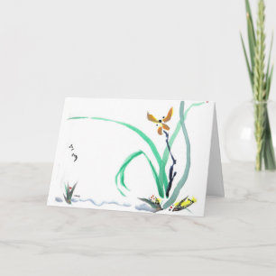 Cartão Delicate Orchid  card with Japanese Proverb