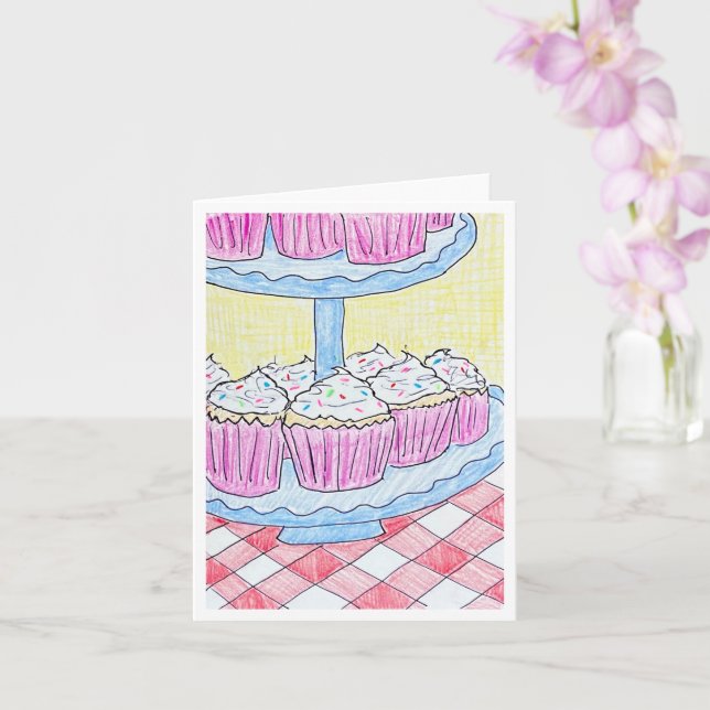 Cartão Delícia de Cupcake (Orquídea)