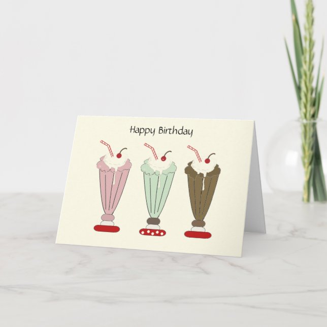 Cartão Delicious Milkshake Birthday (Frente)