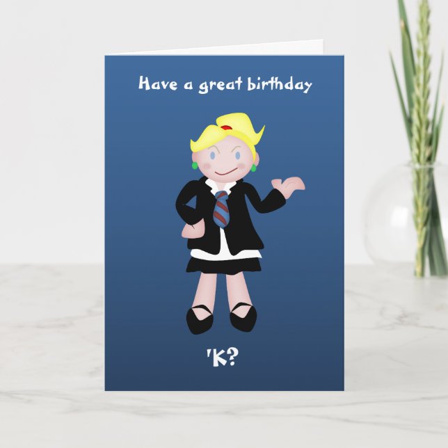 Cartão Delinquent Doll School Girl (Frente)