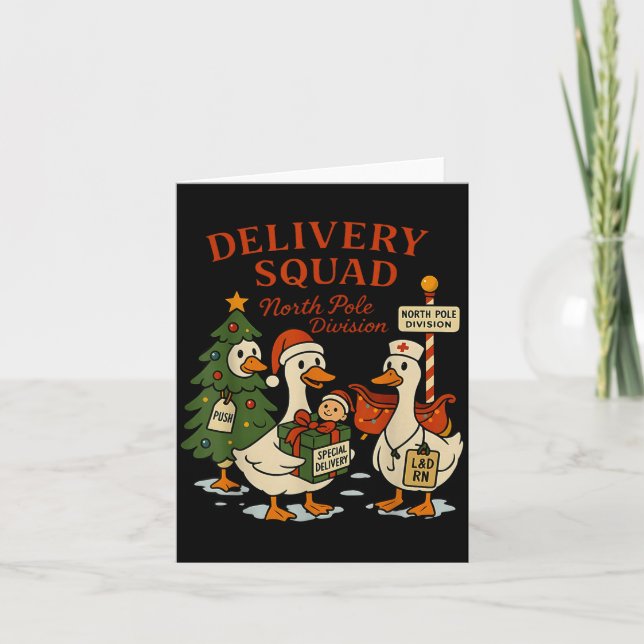 Cartão Delivery Squad Labor And Delivery Nurse Christmas  (Frente)