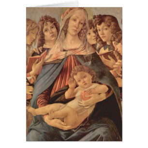 Cartão Della Melagrana de Madonna por Botticelli