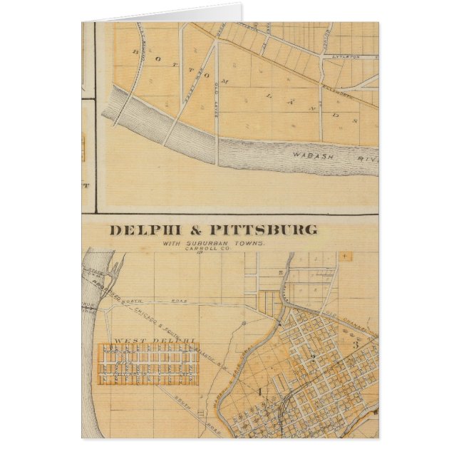 Cartão Delphi & Pittsburg com cidades suburbanas (Frente)