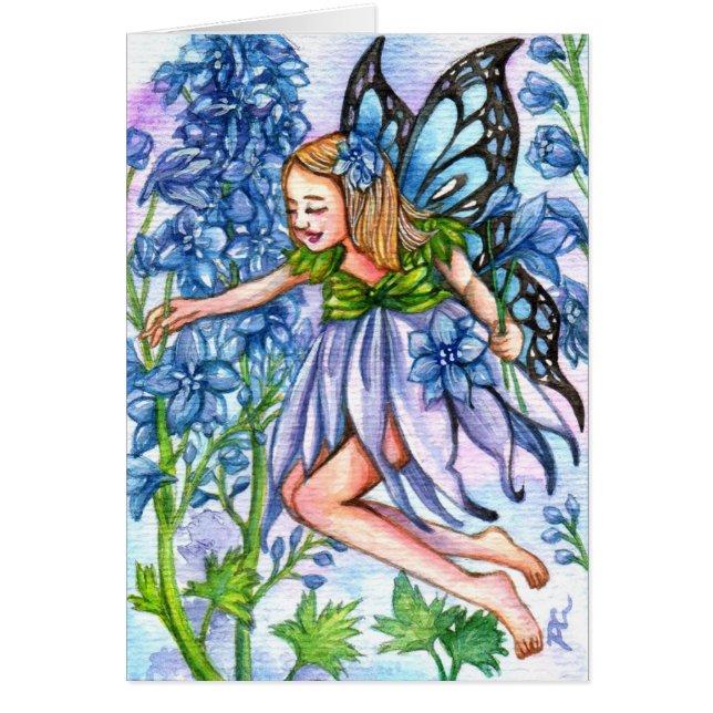 Cartão Delphinium Fairy (Frente)