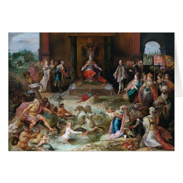 Cartão Demissão do imperador Charles V em Bruxelas (Frente Horizontal)