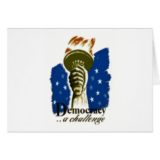 Cartão Democracia. Um desafio - poster de WPA -