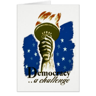Cartão Democracia. Um desafio - poster de WPA -