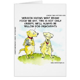 Cartão Democratas Cachorro Amarelo Engraçado