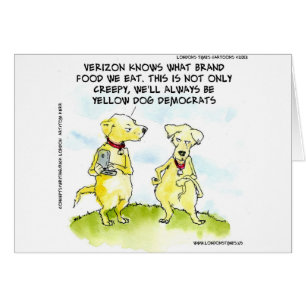 Cartão Democratas Cachorro Amarelo Engraçado