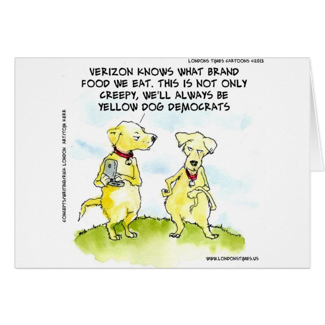 Cartão Democratas-Cachorros Amarelos Engraçados (Frente Horizontal)