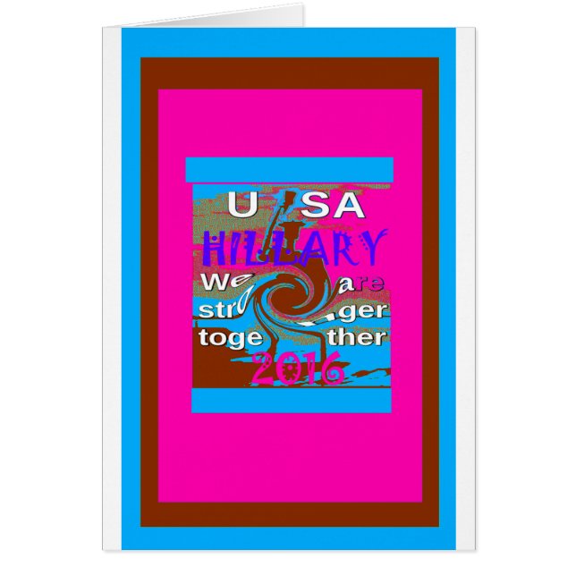 Cartão Democratas Hillary Pelo Presidente dos EUA (Frente)