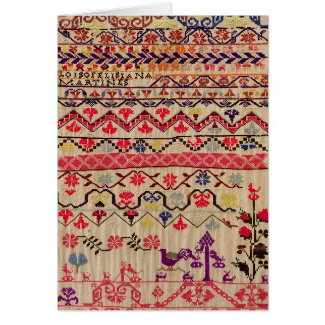 Cartão Demonstrador do bordado (Frente)