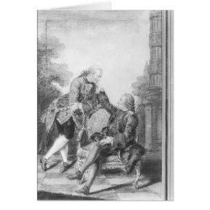 Cartão Denis Diderot e Melchior, baron de Grimm