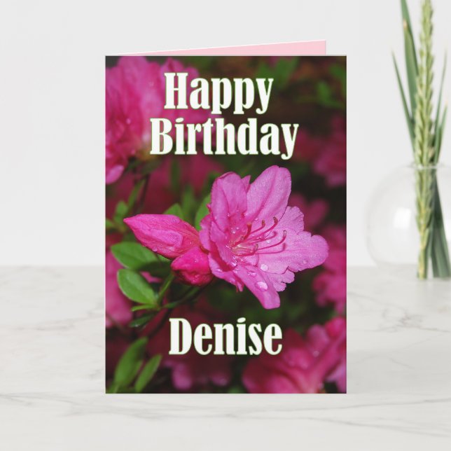 Cartão Denise Pink Azalea Happy Birday (Frente)