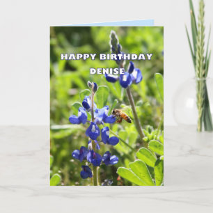 Cartão Denise Texas Bluebonnet Happy Birthday