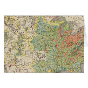 Cartão Densidade populacional nos Estados Unidos, 1890