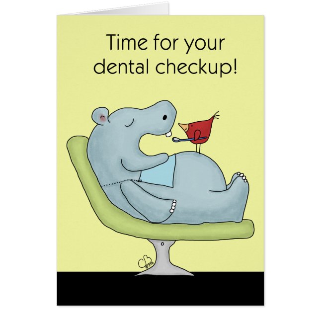 Cartão Dental Checkup Hippopotamus (Frente)