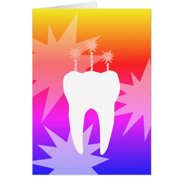 Cartão Dente de Celebração com Velas (Frente)