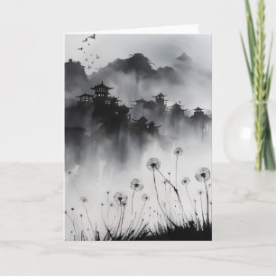 Cartão Dente-de-leão - Flores em aquarela
