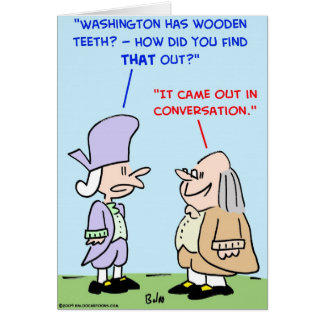 Cartão dentes de madeira de George Washington