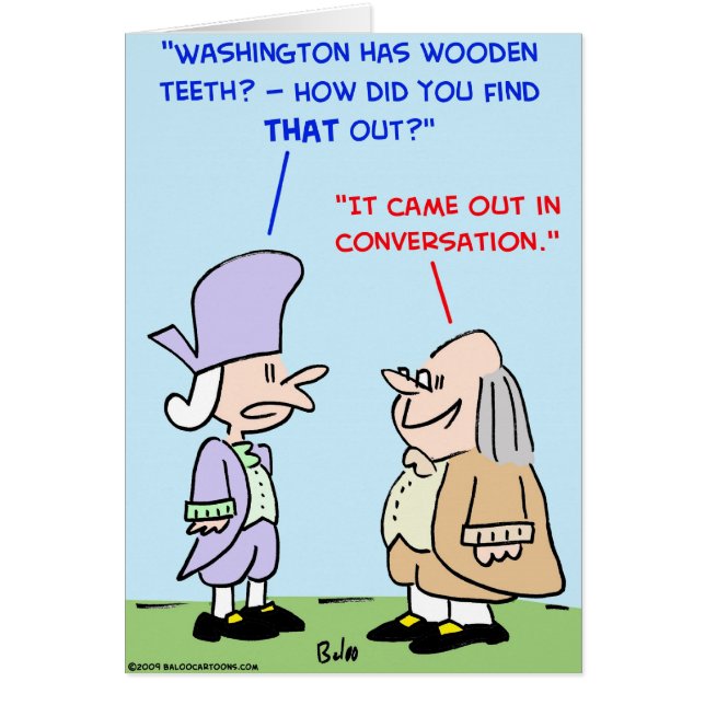 Cartão dentes de madeira de George Washington (Frente)