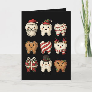 Cartão Dentes de Natal Odontologia Papai Noel Biscoito De