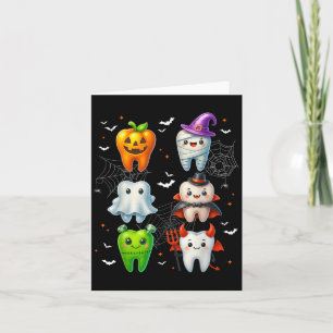 Cartão Dentes Dentista de Halloween Costumes W