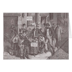 Cartão Dentista do século XIX da rua em New York -