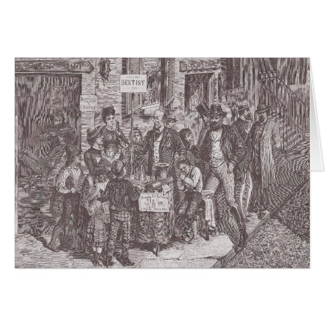 Cartão Dentista do século XIX da rua em New York - (Frente Horizontal)