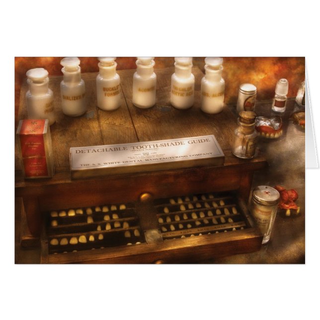 Cartão Dentista - máscaras destacáveis do dente (Frente Horizontal)