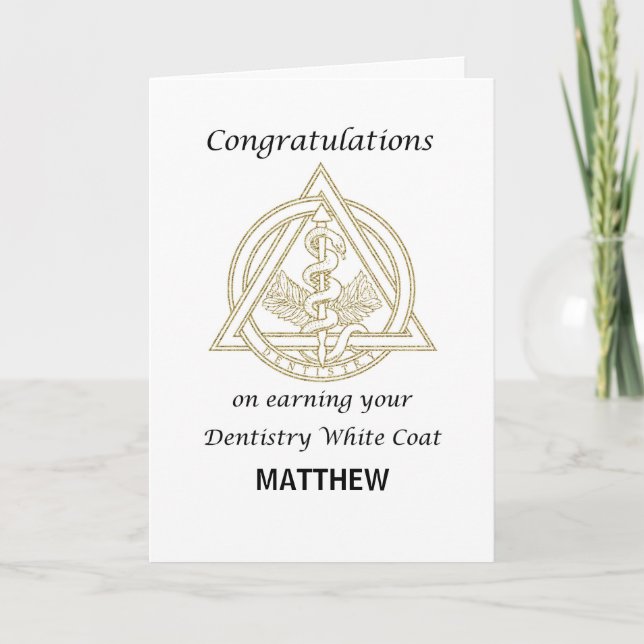 Cartão Dentista White Casaco da Faculdade de Medicina (Frente)