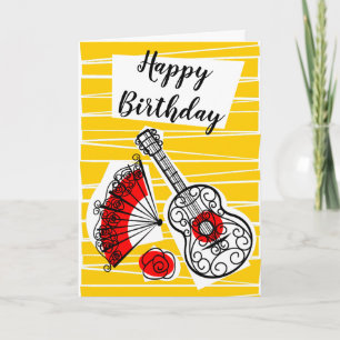 Cartão Dentro de Aniversário de Souvenirs Espanhol vertic