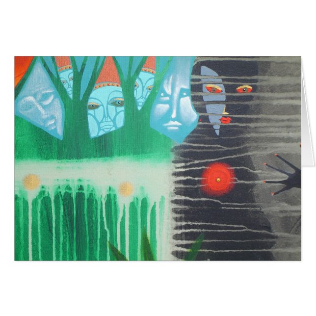 Cartão dentro do coração dos campos do bruxa (Frente Horizontal)