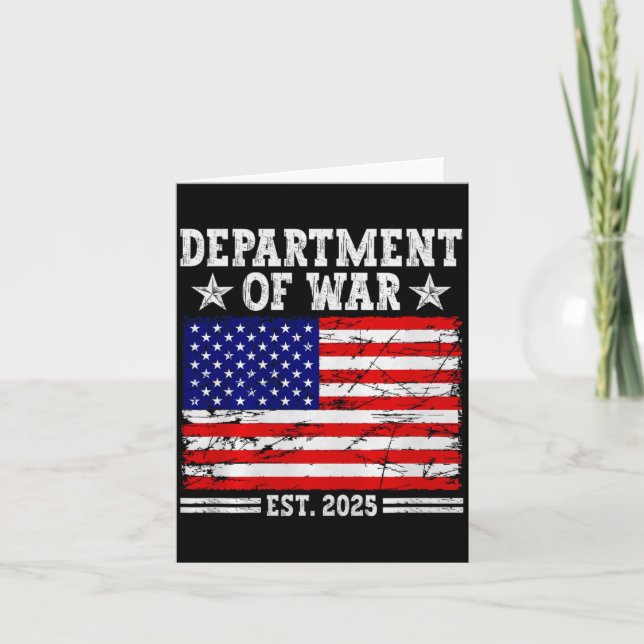Cartão Department Of War Usa Camouflage Flag Department O (Frente)
