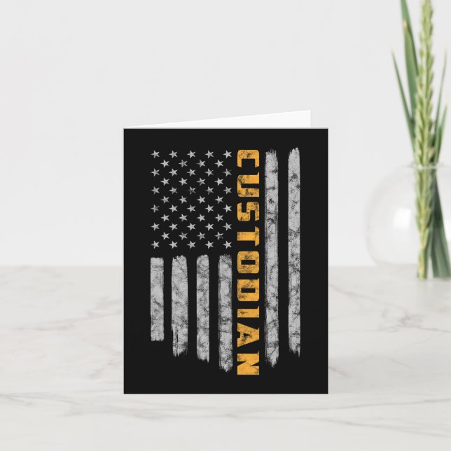 Cartão Depositário American Flag USA Janitor School (Frente)