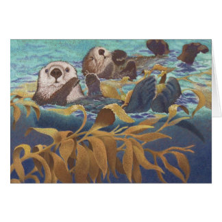 Cartão Depositários das lontras de mar da alga