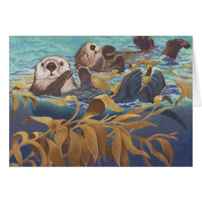 Cartão Depositários das lontras de mar da alga (Frente horizontal)