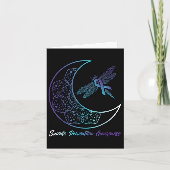 Cartão Depressão Suicida Prevenção de Dragonfly Lua (Frente)