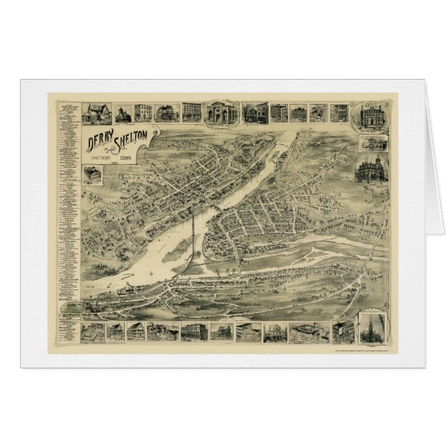 Cartão Derby, mapa panorâmico do CT - 1899 (Frente Horizontal)